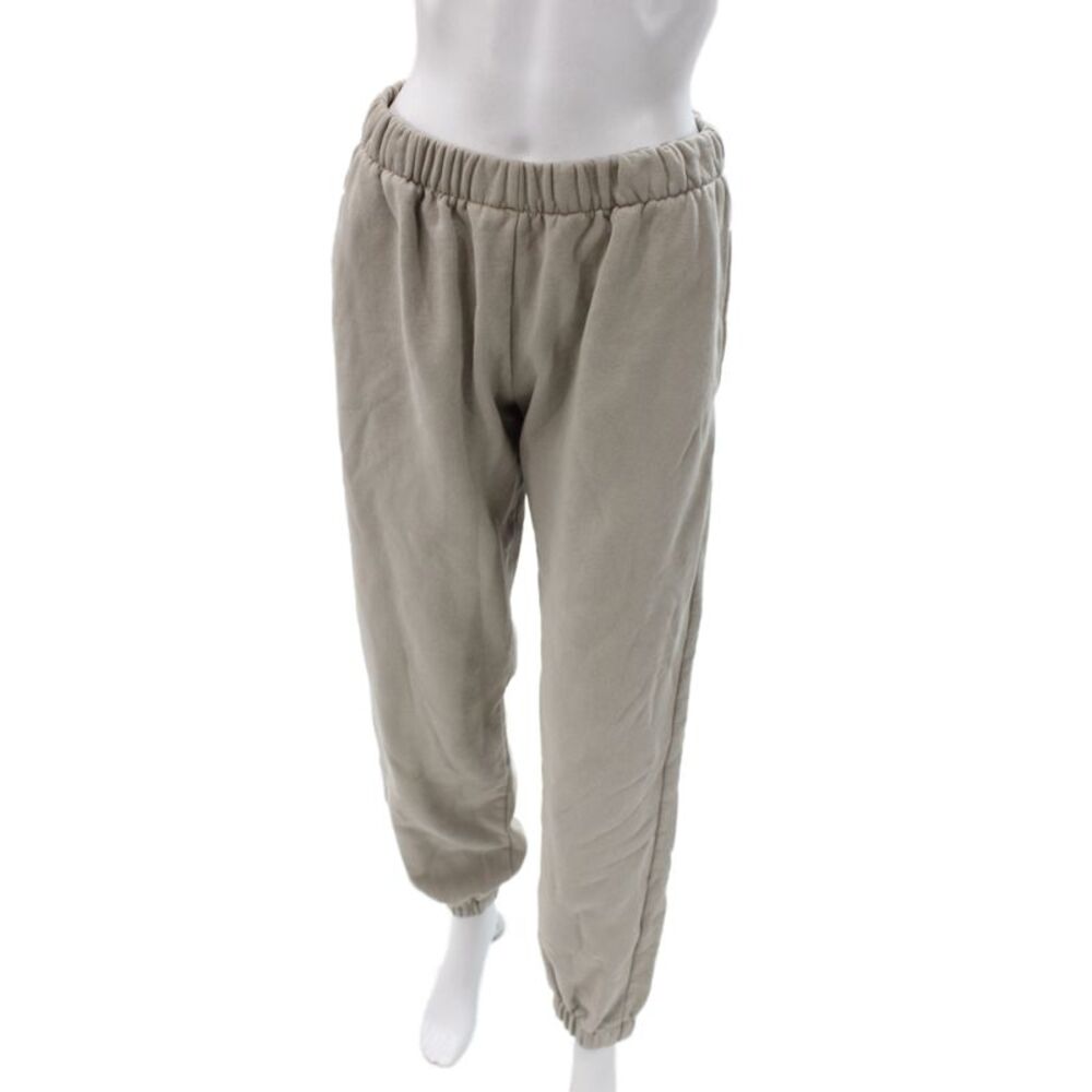 John Galt Women Beige Cotton Jogger Pants Pull On Size S